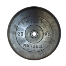 Диски обрезиненные, чёрного цвета, 26, 31, 51 мм, Atlet MB-AtletB-20